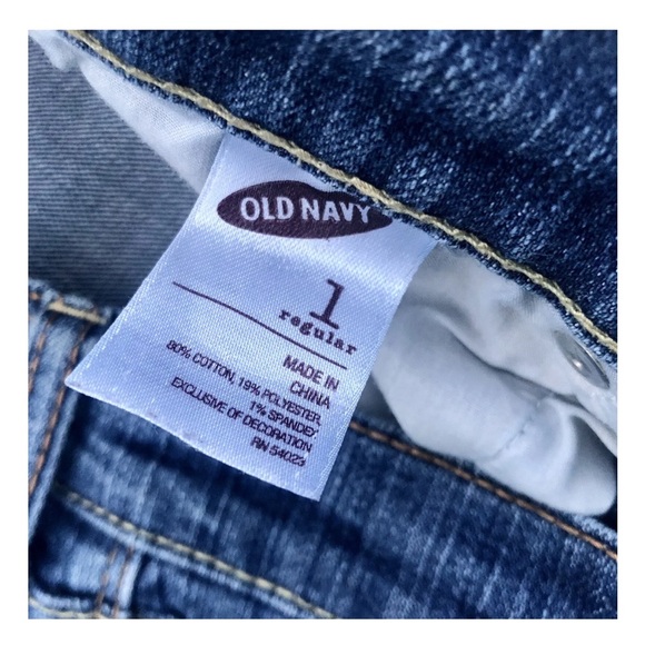 Old Navy Diva Jeans Sz. 1 Regular Denim Navy Blue Straight Stretch - Picture 2 of 9